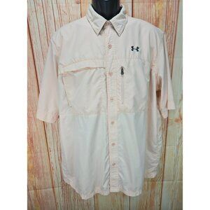 Under Armour Mens Loose Fit Heatgear Fishing Shirt XL Peach